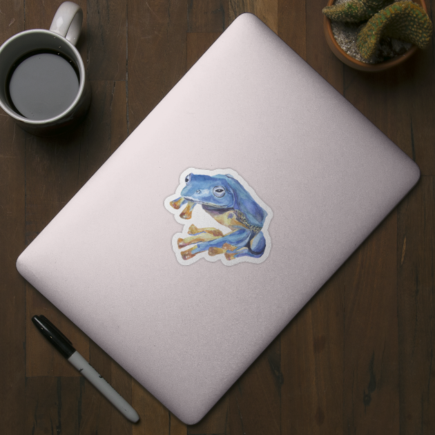 Tropical blue frog by Clariisa